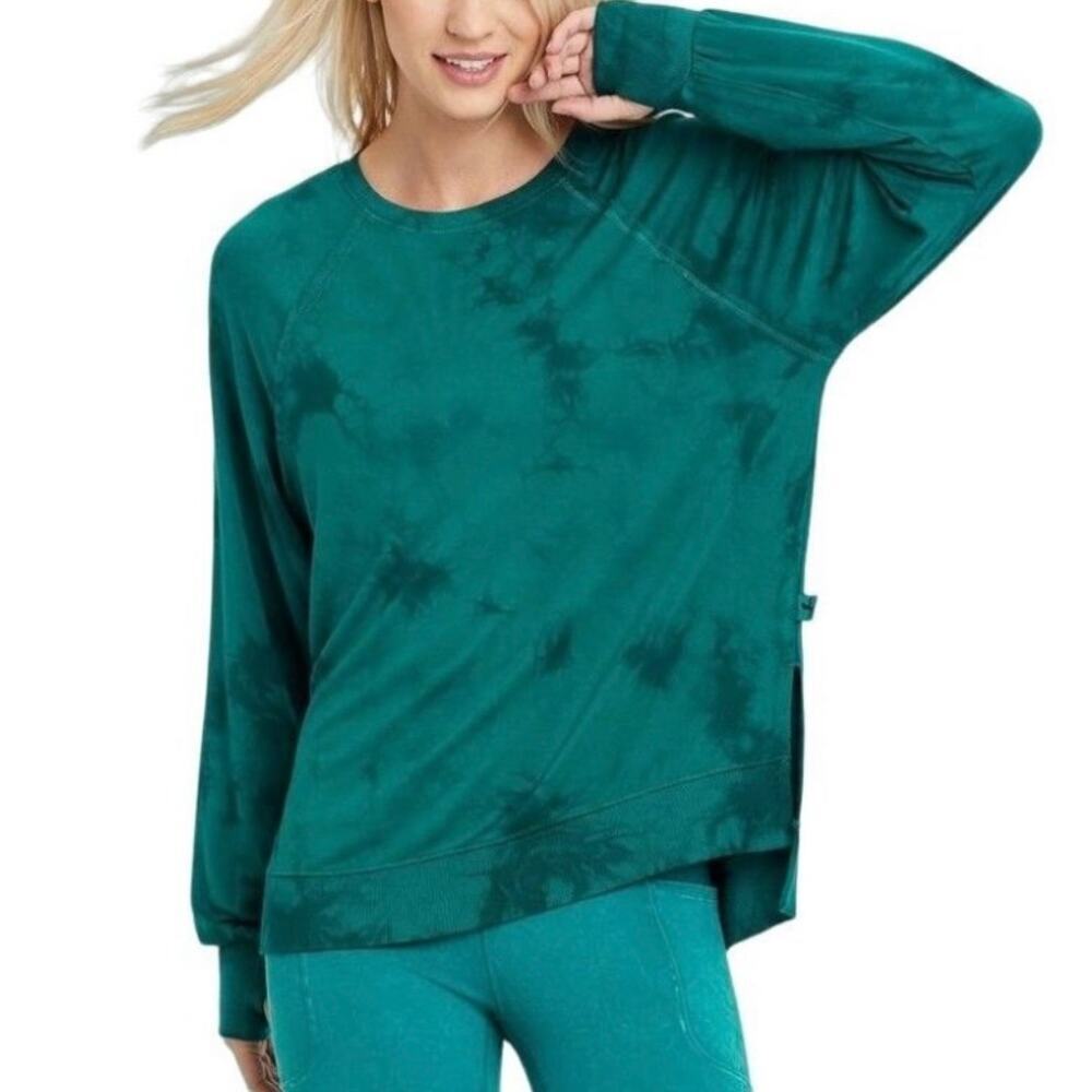 Joy Lab Sweatshirt Womens Size S Green Tie Dye‎ Ultra Soft Loose Fit Lightweight